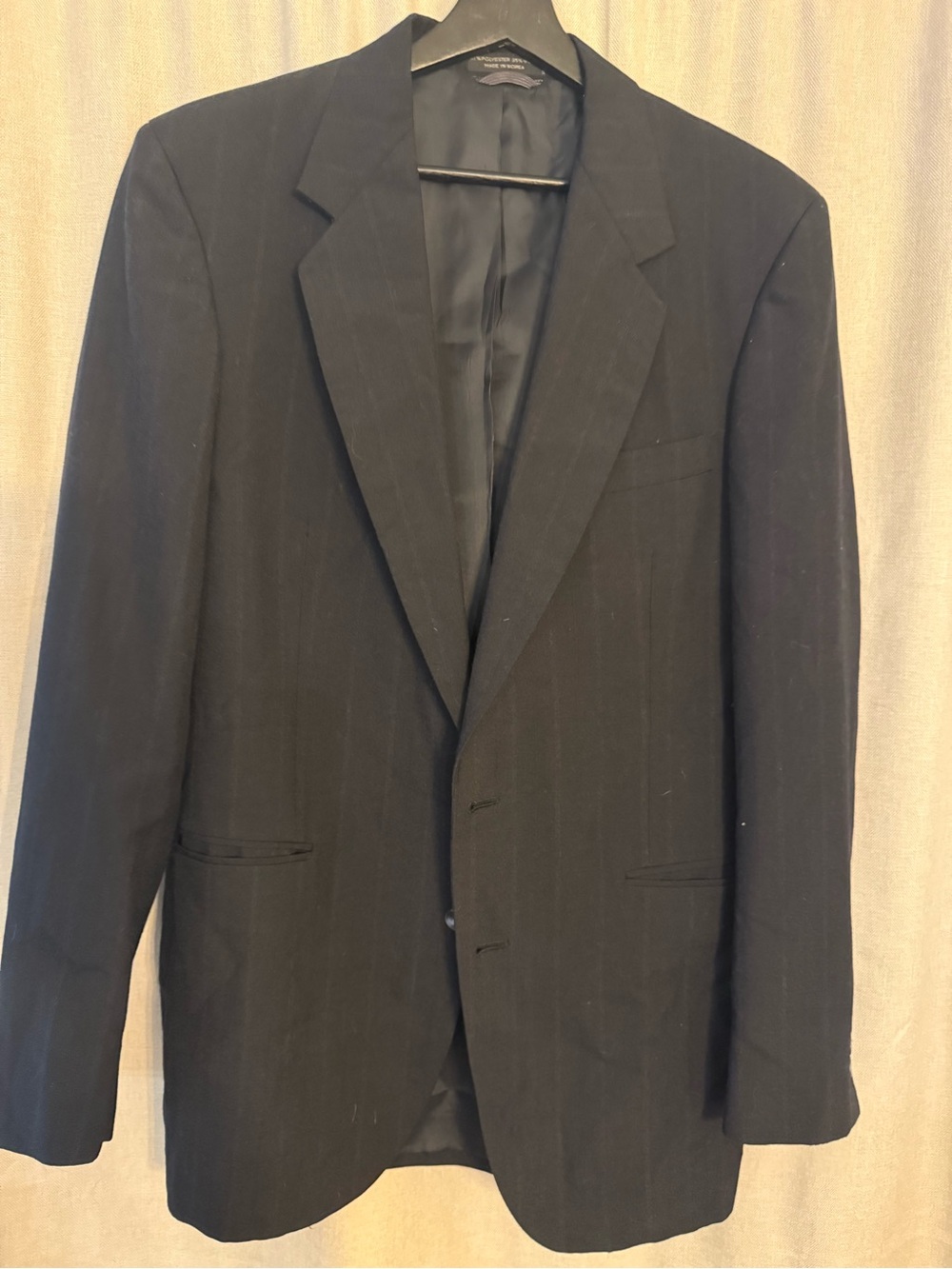 Vintage Towncraft Black Wool Blend Two Button Blazer Sport Coat Men’s 42 Regular